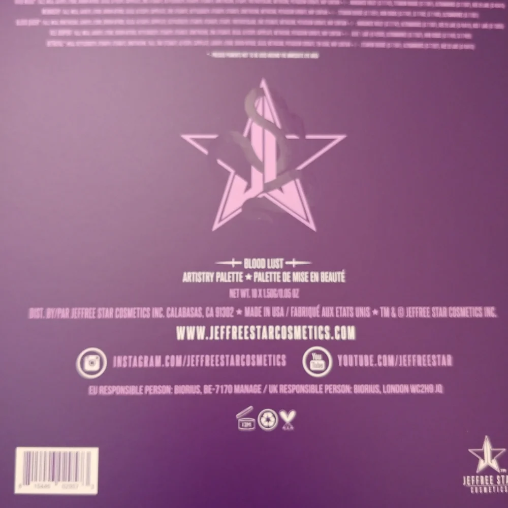 💜FIRM! NWT JEFFREE STAR BLOOD LUST EYESHADOW PALETTE (LAST ONE AVAILABLE)